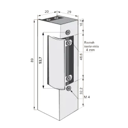 Elektrozámok s odblokovaním, 12-24V AC/DC obojstranný Elektrozámok s odblokovaním, 12-24V AC/DC obojstranný